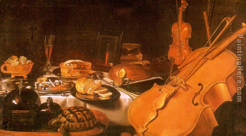 Unknown Artist Still Life with Musical Instruments
